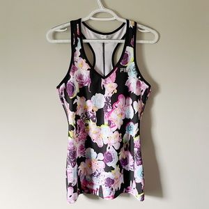 Final Price M FILA Workout Tank Purple Floral Racerback
